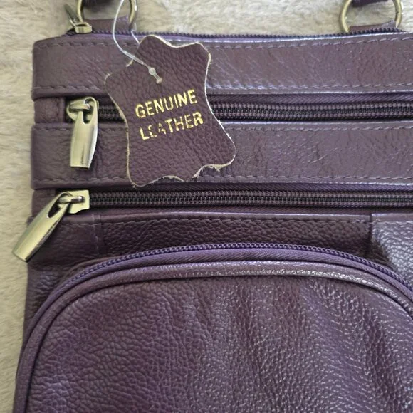 Steeltime Unisex Super Soft Leather Crossbody Bag - Picture 3 of 4